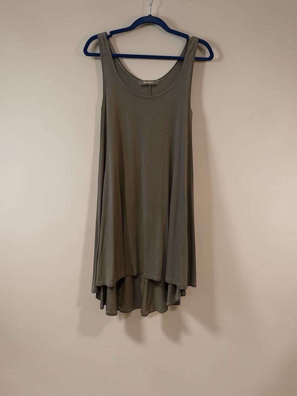 Alembika Taupe Swing Tunic Tank Dress Top Oversized Artsy Medium